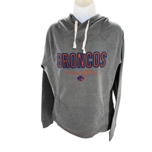 Captivating Tops - Captivating Boise State Broncos Hoodie Sweatshirt Stitched Grey Womens Large NWT